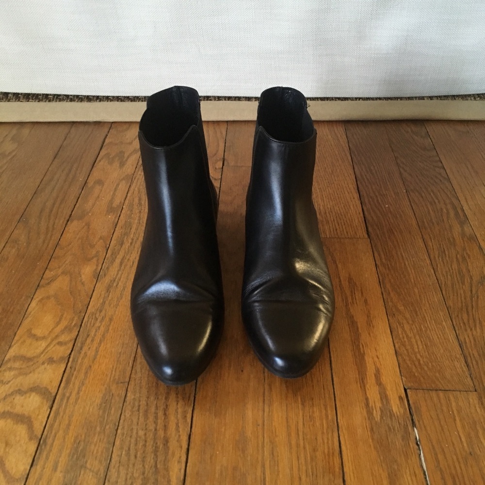 J. Crew Chelsea Black Leather Bootie